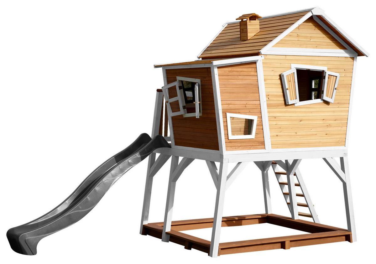 Spielturm A030.150.81 - Braun/Weiß, KONVENTIONELL, Holz (432/288/193cm) - Ambia Garden