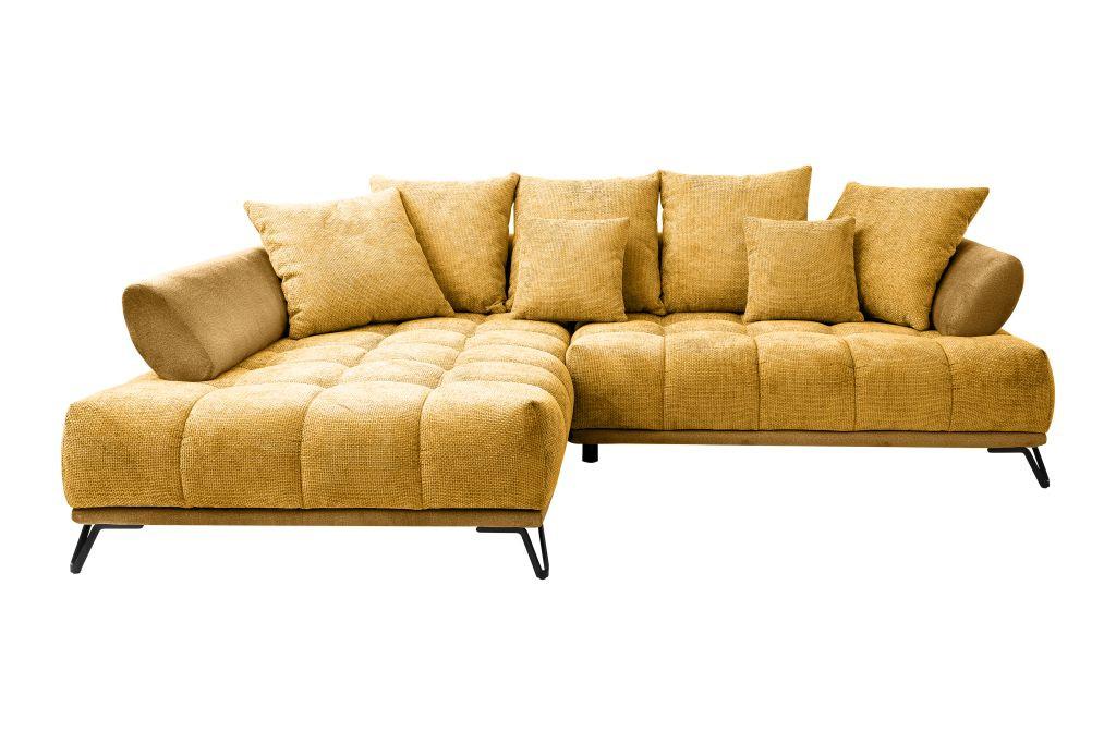 LARGO, levá, curry žlutá, potřeba šířky dveří 90 cm - curry žlutá/černá, Moderní, kov/textil (184/262cm)