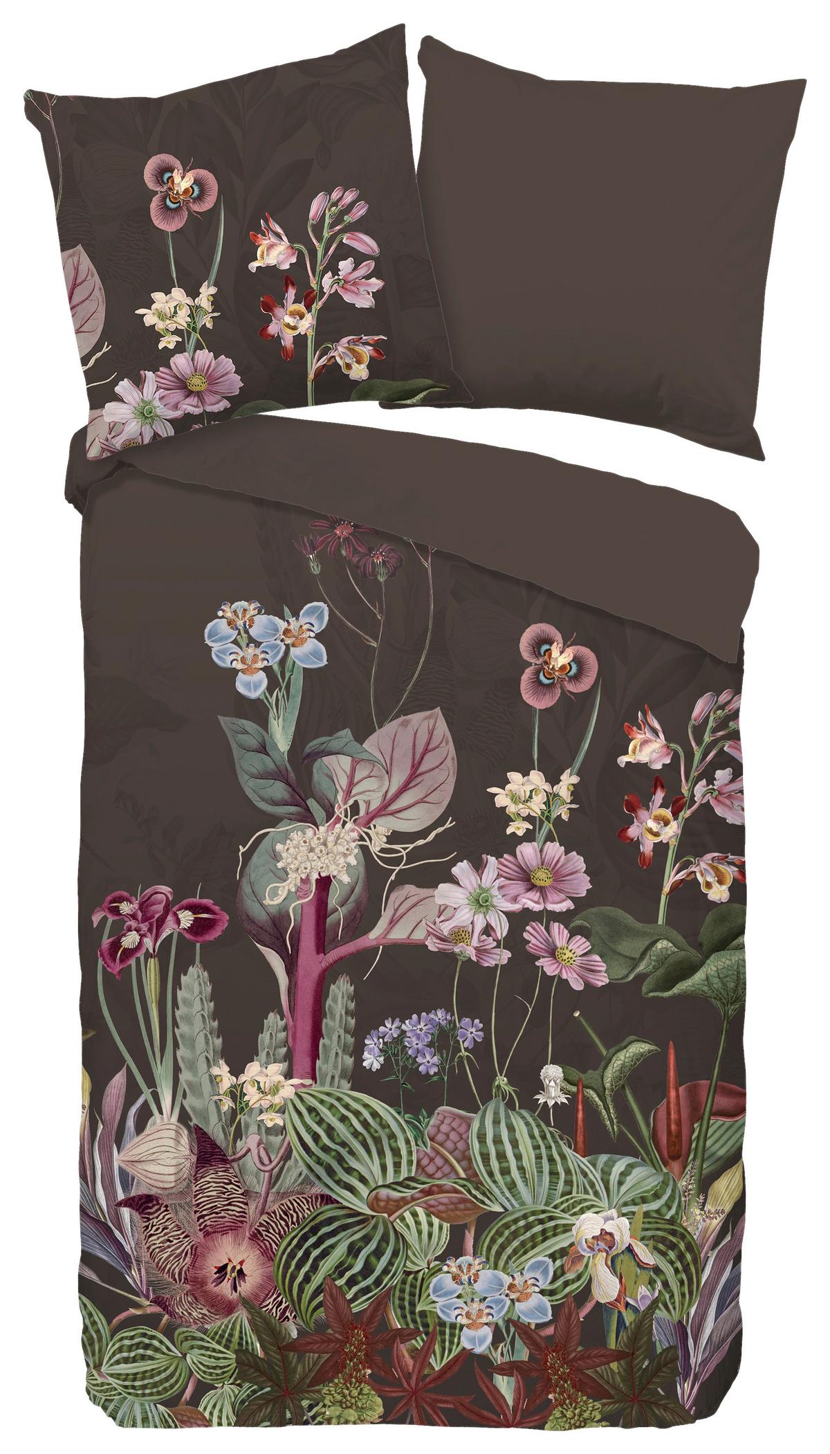 Wendebettwäsche Phoebe Braun Dunkelbraun 135x200 cm - Dunkelbraun/Braun, Design, Textil (135/200cm)