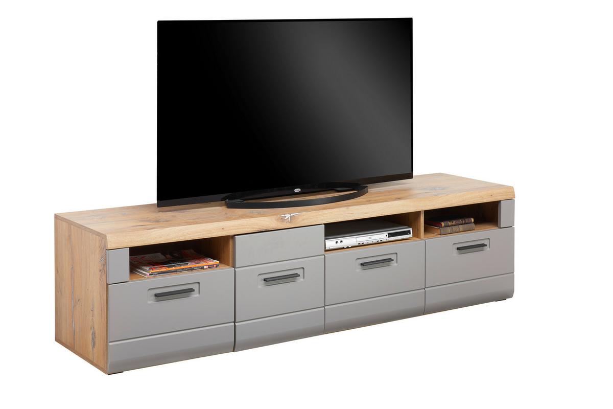 Tv-element Auris B: 190 Cm Basalt/eiche Dekor - Grau, MODERN, Holzwerkstoff (190/49,5/49,6cm) - Luca Bessoni