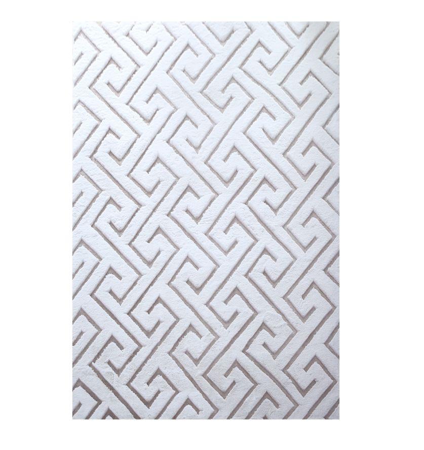 Plyšový koberec 3D vzhľad VISION béžová,140x200cm - biela/béžová, Design, textil (140/200cm)