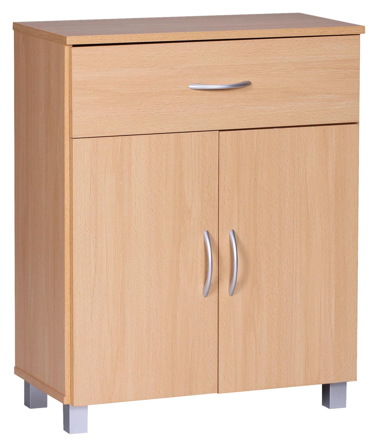 Komoda přírodní - šedá/barvy buku, Konvenční, kompozitní dřevo/plast (60/75/30cm) - MID.YOU