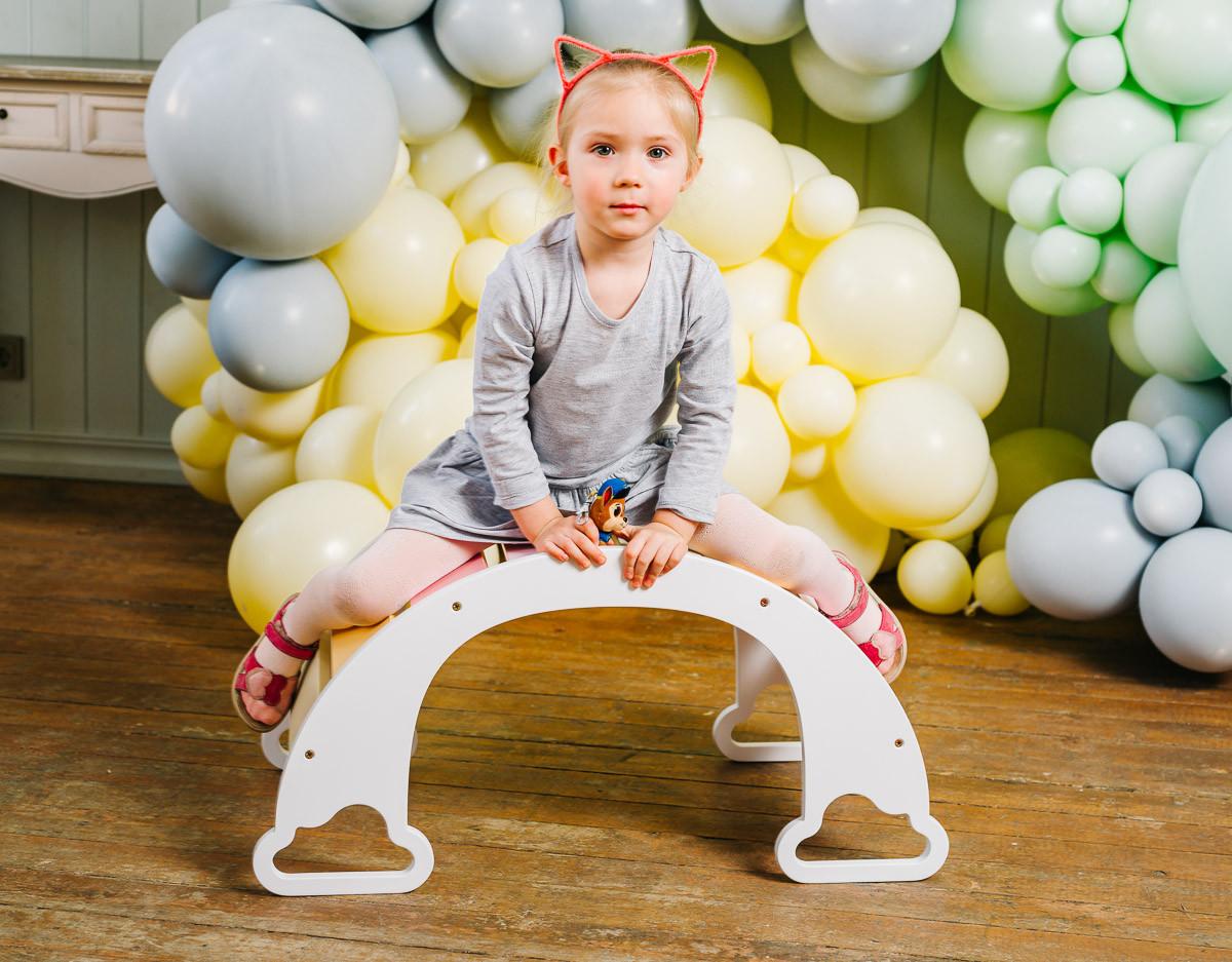 Wippe The Sway Rainbow - Multicolor/Weiß, Basics, Holz (40/75/37cm)
