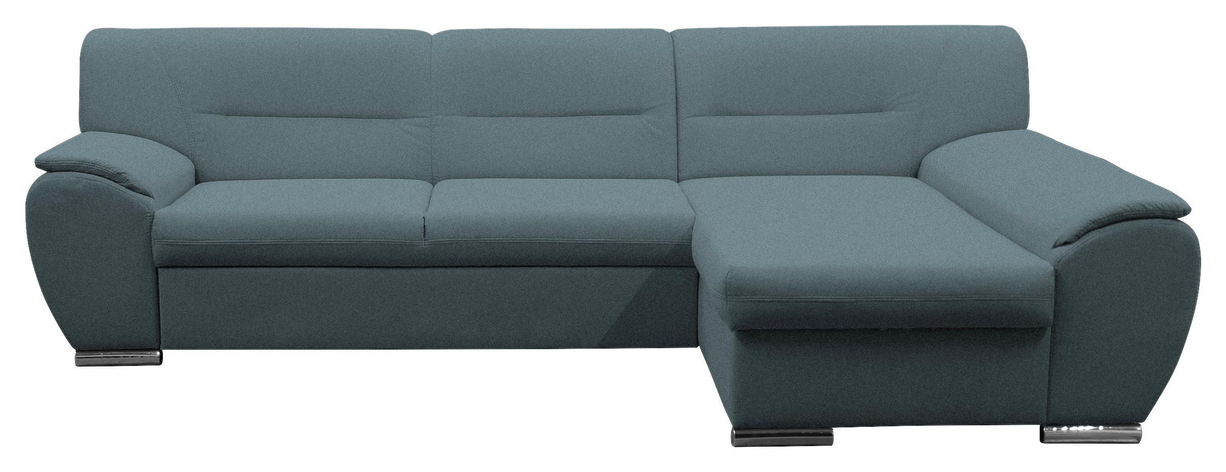 VERATTI NEW Blau inkl. Schlaffunktion Ottomane rechts - Blau/Silberfarben, Design, Textil (281/167cm) - MID.YOU