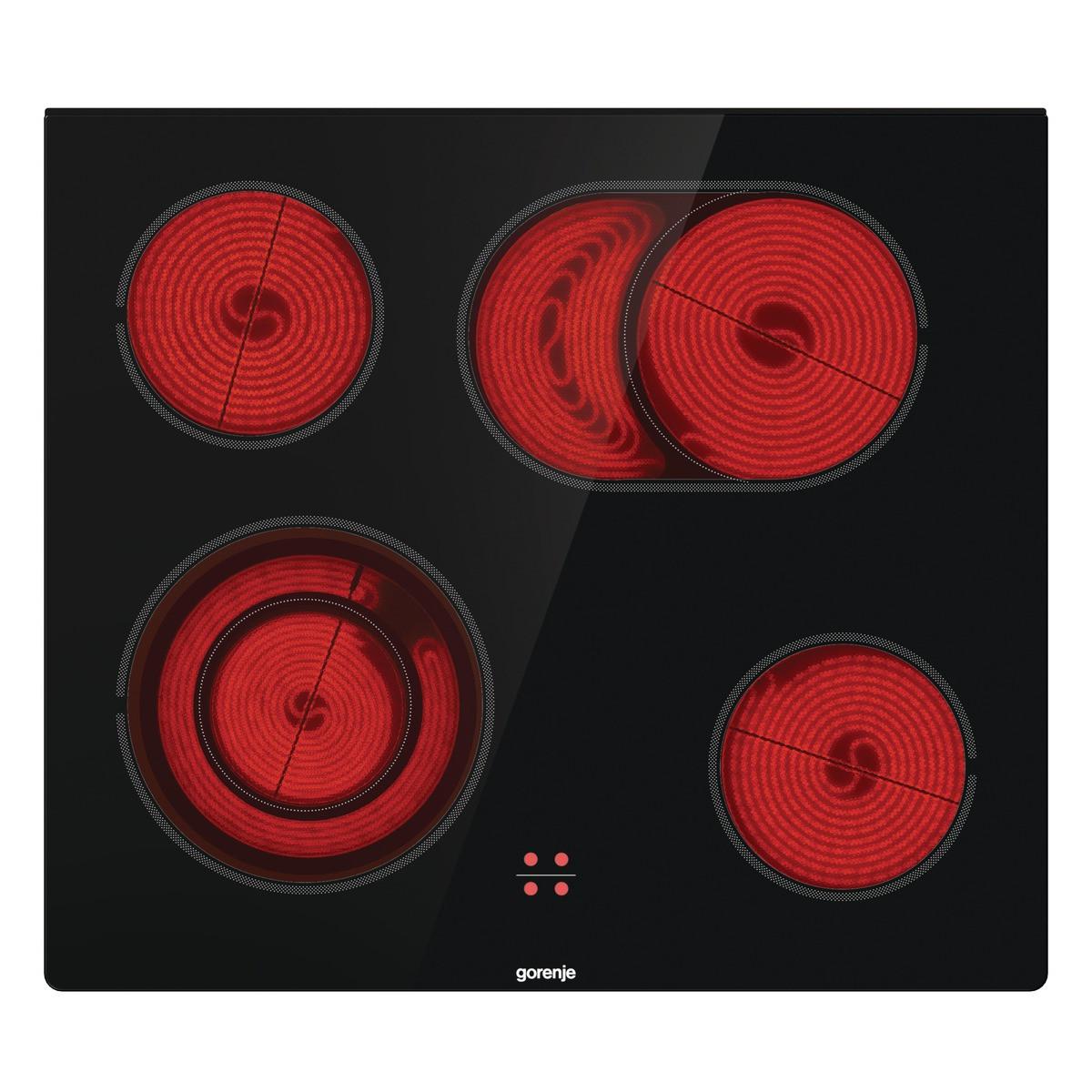 Einbauherd-Set B: 59,5 cm Elektro-Glaskeramik - Edelstahlfarben/Schwarz, Basics, Glas/Metall (59,5/59,5/56,4cm) - Gorenje