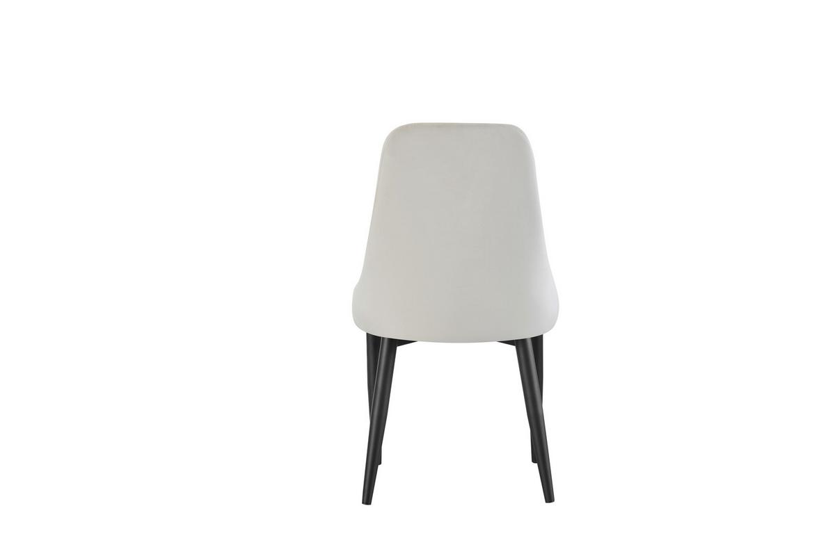 Stuhl-Set Claudia Creme B: 44 cm - Creme/Schwarz, MODERN, Textil/Metall (44/88/58cm) - MID.YOU