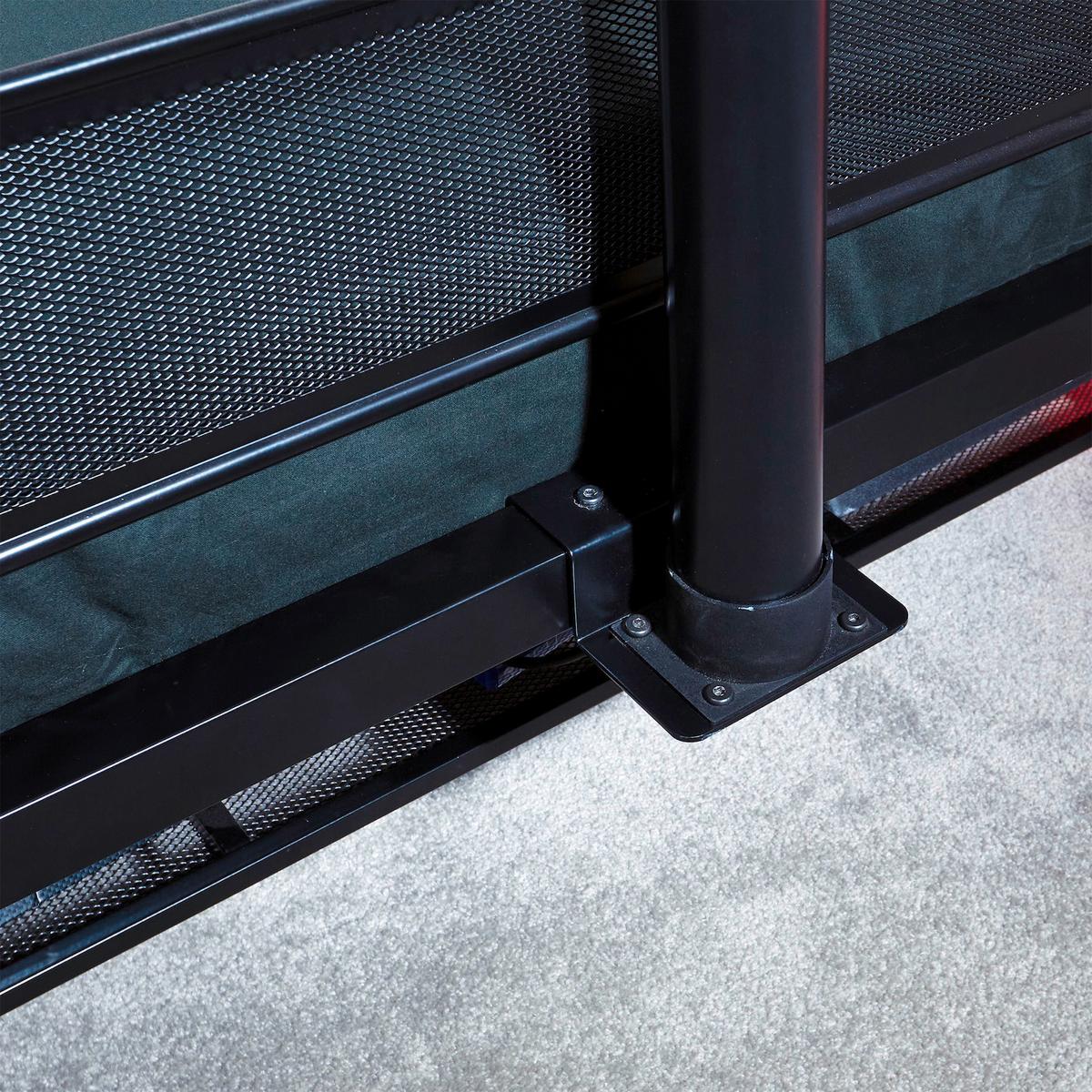 Kinderbett Basecamp 90x190cm Schwarz Mit Tv-Halterung - Schwarz, MODERN, Metall (90/190cm) - X Rocker