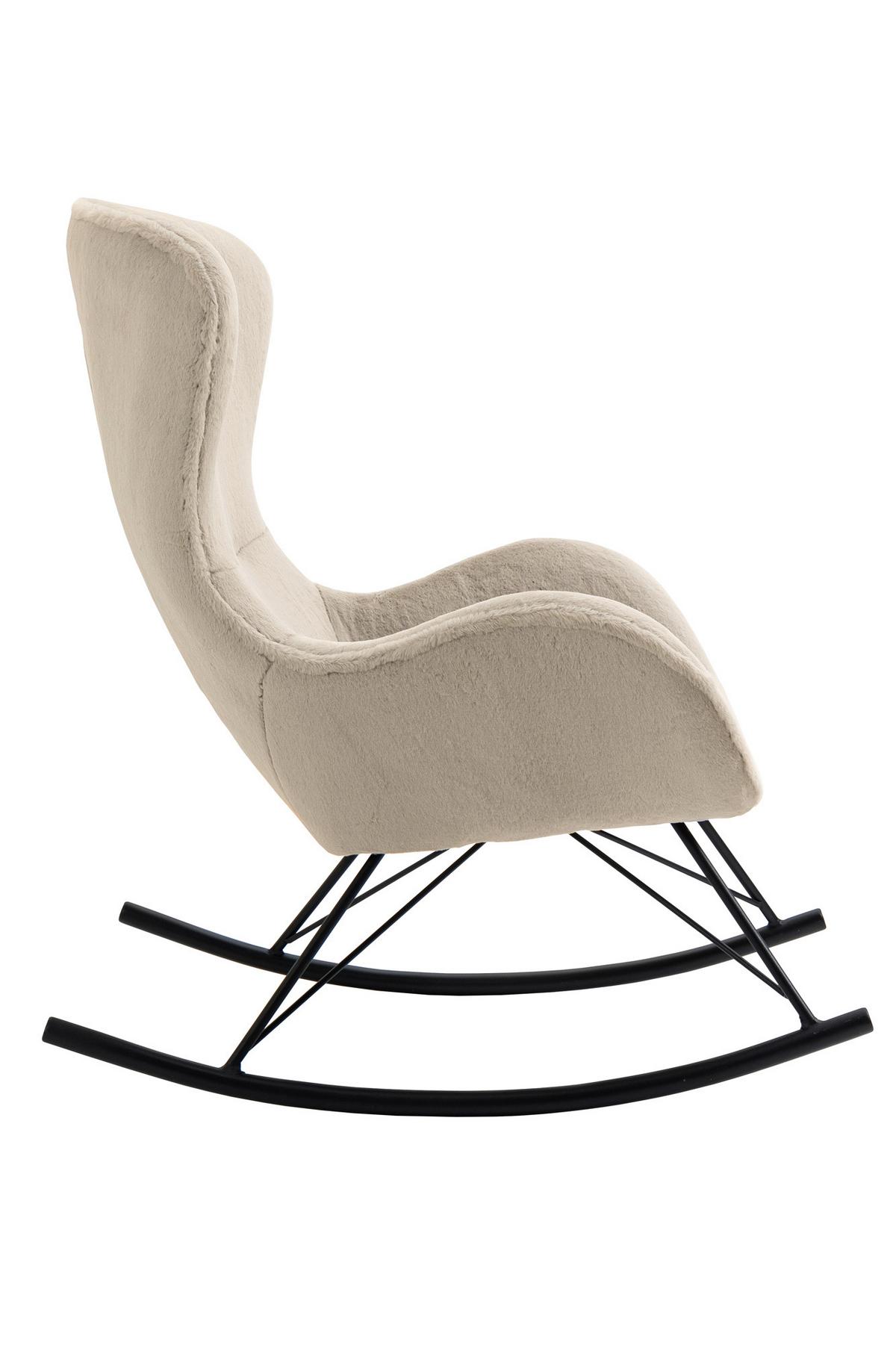 Schaukelstuhl Schwarz, Beige B: 70 Cm - Beige/Schwarz, MODERN, Textil (70/102/94cm) - Livetastic