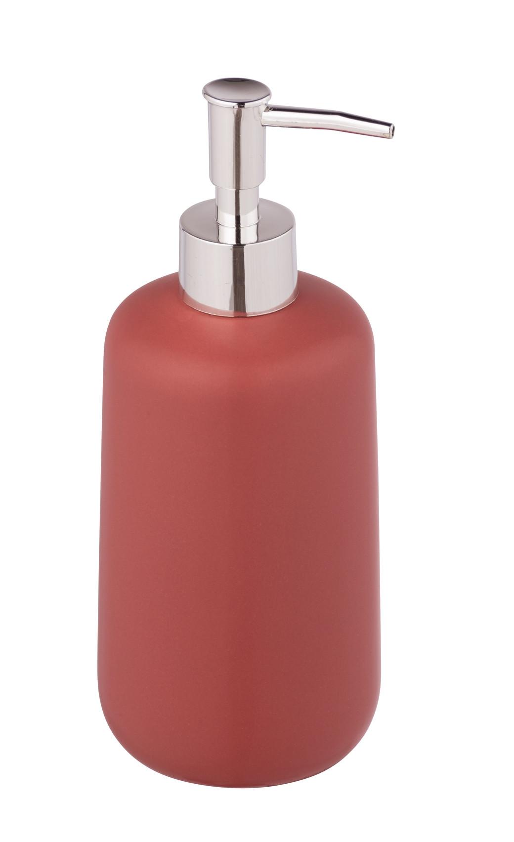 Seifenspender Allstar Keramik/ Kunststoff Rot B/H/T: 8/20/7,7 - Chromfarben/Rot, KONVENTIONELL, Keramik/Kunststoff (8/20/7,7cm) - Schöner Wohnen