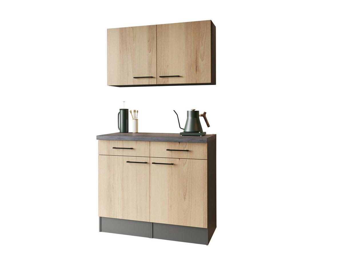 BUFFET Oliver, Grau Artisan B: 100 cm - Eiche Artisan/Grau, Trend, Holzwerkstoff (100/200/60cm) - Respekta