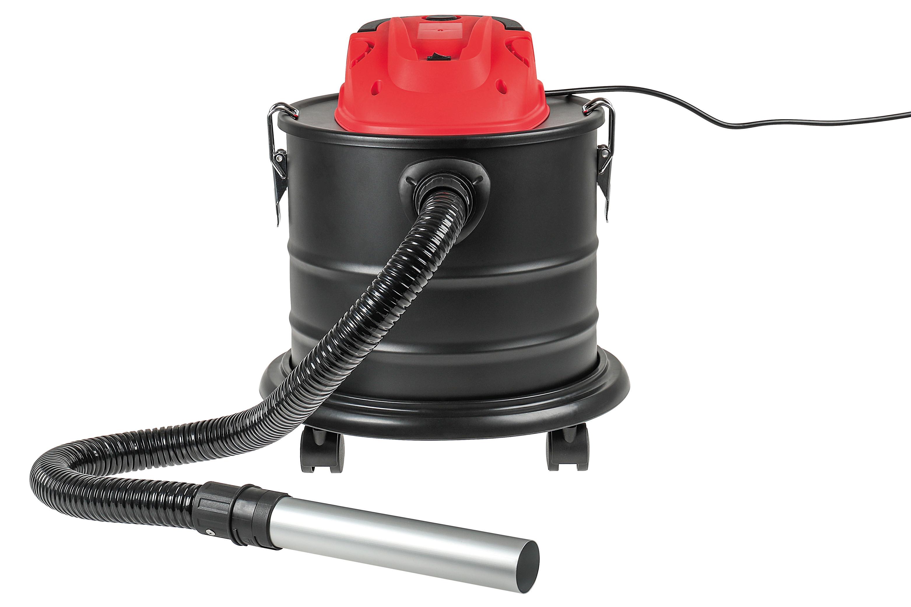Aschesauger ohne Beutel Mit 2,5 m Kabel 1200 W - Rot/Schwarz, Basics, Metall (36,5/36/40cm)