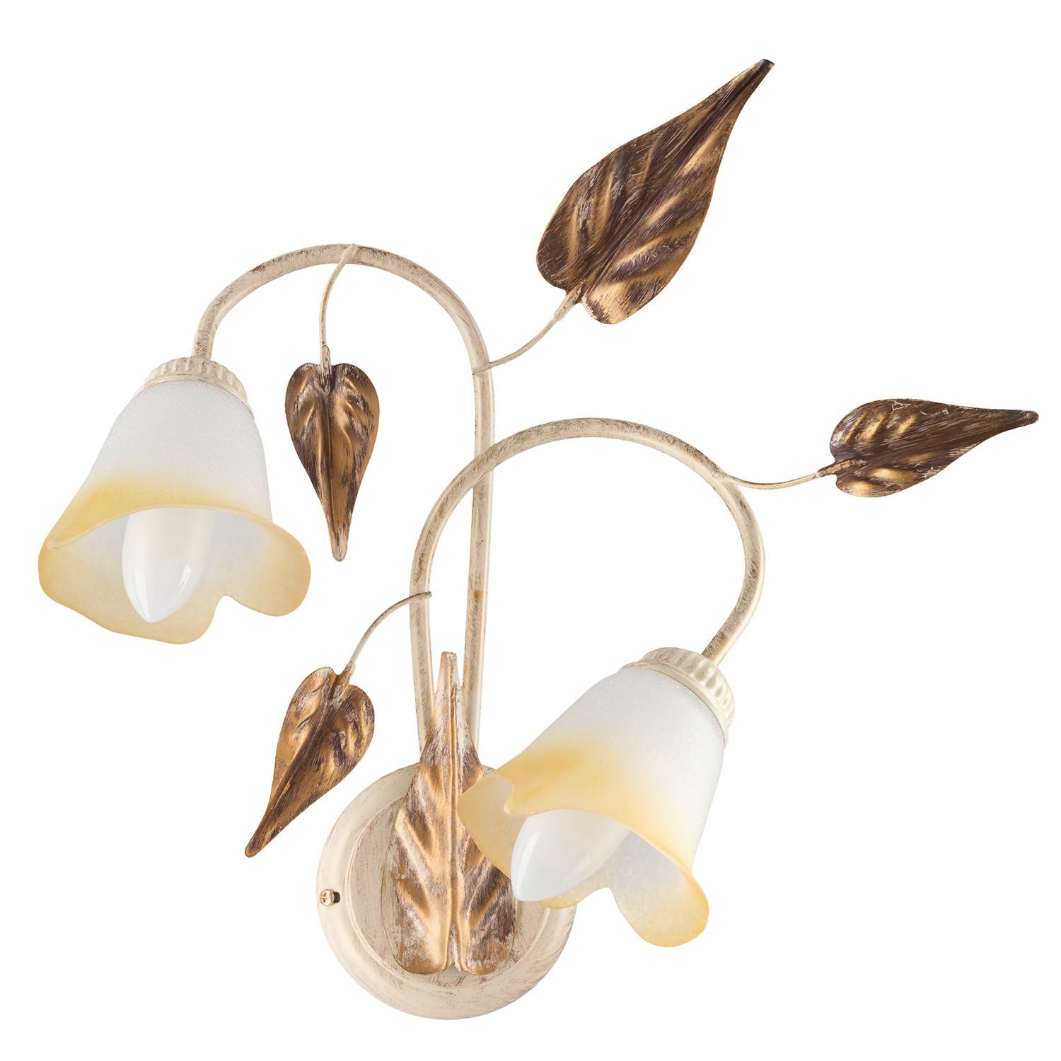 Wandleuchte 4647/Ap2 - Beige, Natur, Glas/Metall (40/40/48cm)