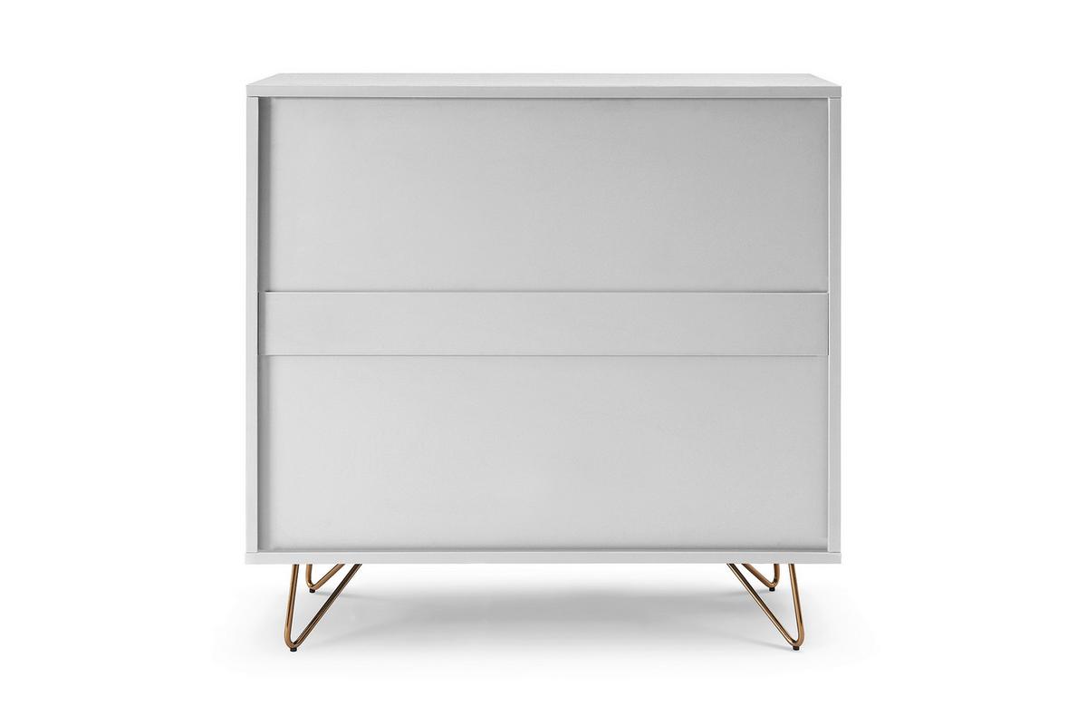 Kommode Weiß B: 90cm - Messingfarben/Weiß, Design, Holzwerkstoff (90/90/40cm) - Livetastic