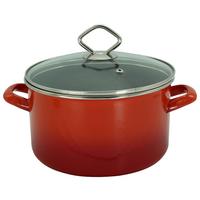 Fleischtopf Rot D: 20 Cm Rund - Rot, Basics, Glas/Metall (20cm)
