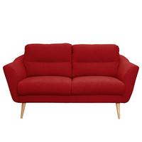 2-Sitzer-Sofa Tromso Rot B: 158 cm - Buchefarben/Rot, Design, Textil (158/87/88cm) - Livetastic