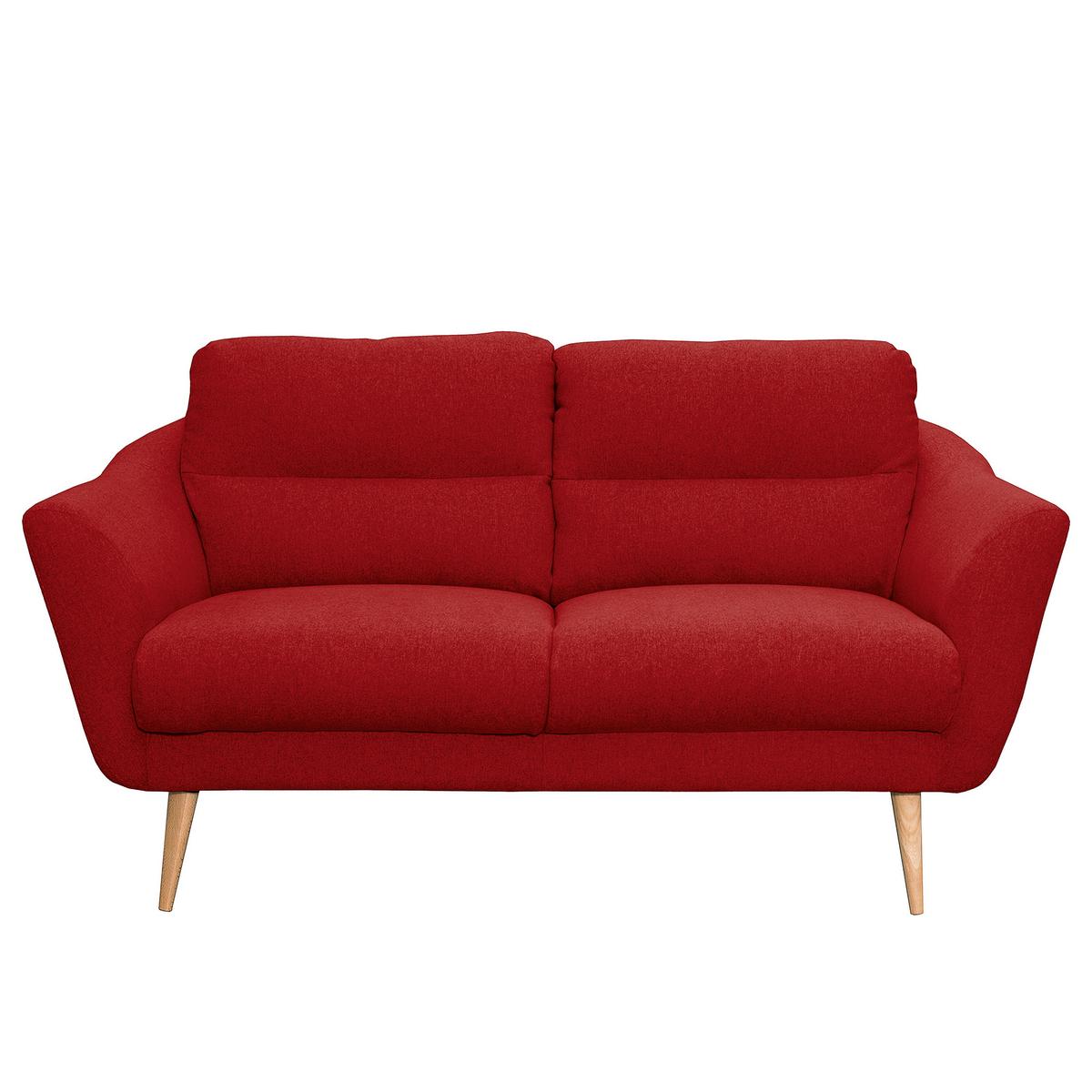 2-Sitzer-Sofa Tromso Rot B: 158 cm - Buchefarben/Rot, Design, Textil (158/87/88cm) - Livetastic