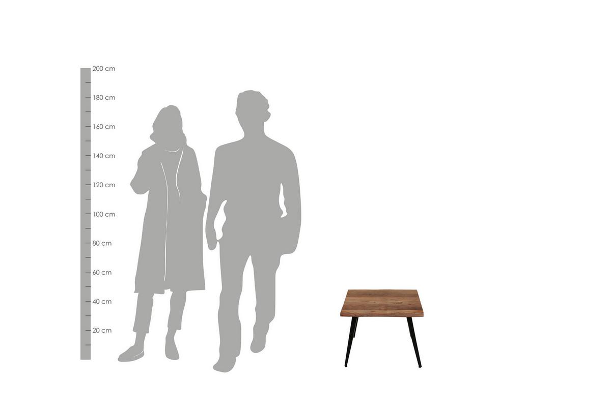 Couchtisch Holz Massiv/metall Caddy Akazie/schwarz - Schwarz/Akaziefarben, MODERN, Holz/Metall (60/60/45cm) - MID.YOU