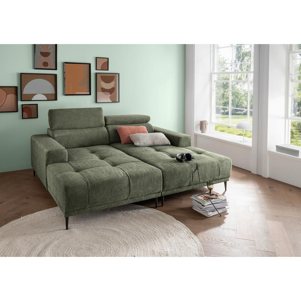 Ecksofa Intera Dunkelgrün S: 200x188 cm