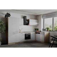 Eckküche Merle Weiß/Eichefarben B: 310cm - Eichefarben/Weiß, Basics, Holzwerkstoff (310/172cm) - Respekta