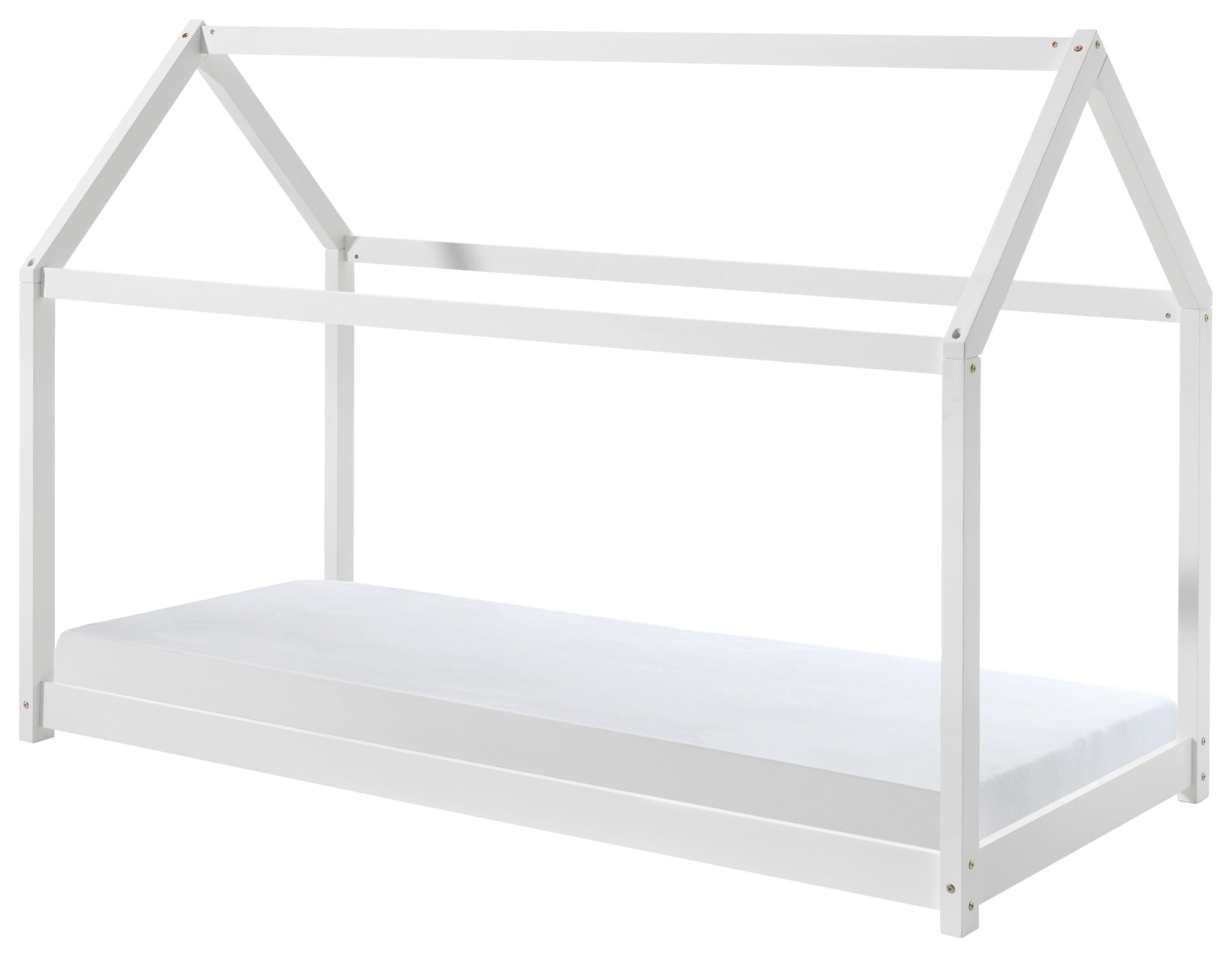 Hausbett Cabane 90x200 cm Kiefer Weiß - Weiß, MODERN, Holz (90/200cm) - MID.YOU