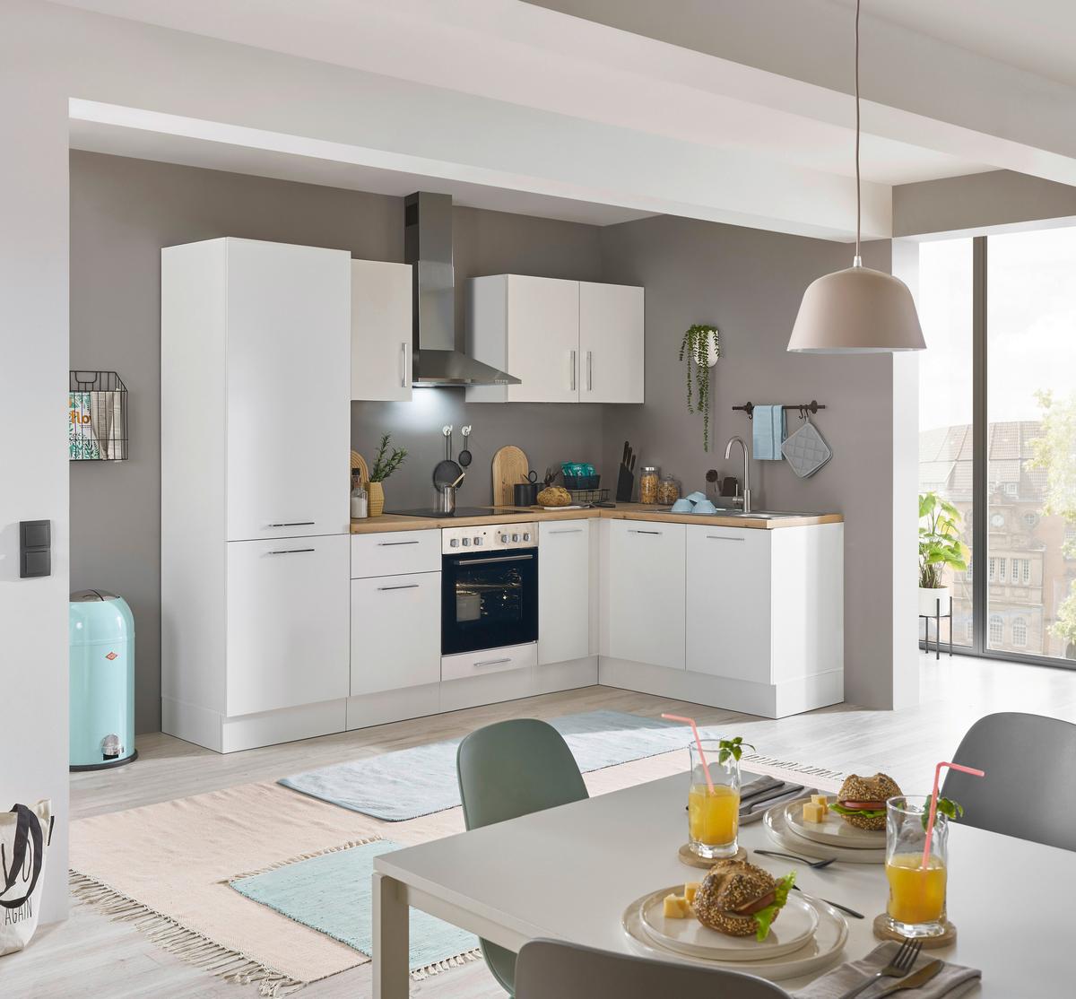 Eckküche Turin Weiß/Eiche Dekor 270x165 cm - Weiß/Eiche Artisan, Basics, Holzwerkstoff (270/165cm) - MID.YOU