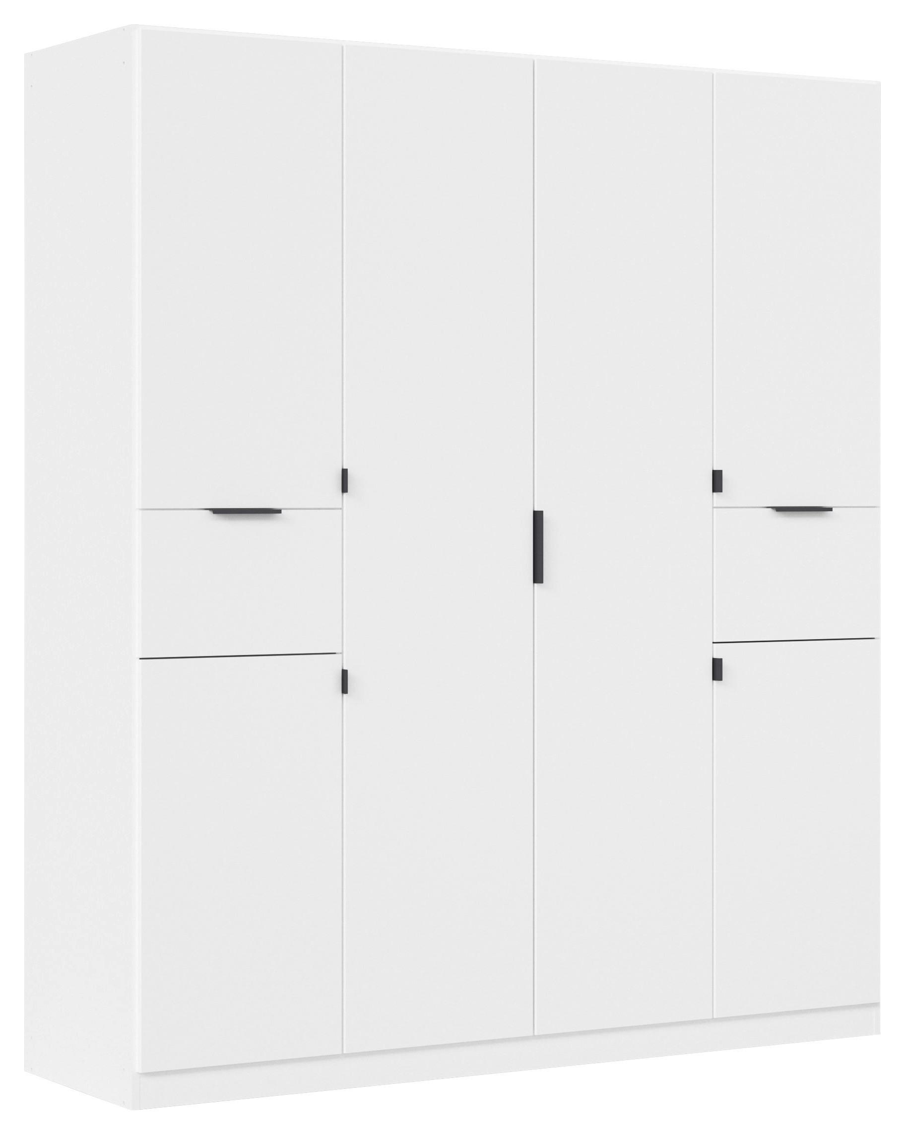 Drehtürenschrank Mit Schubladen 181 Cm Ticao Weiß