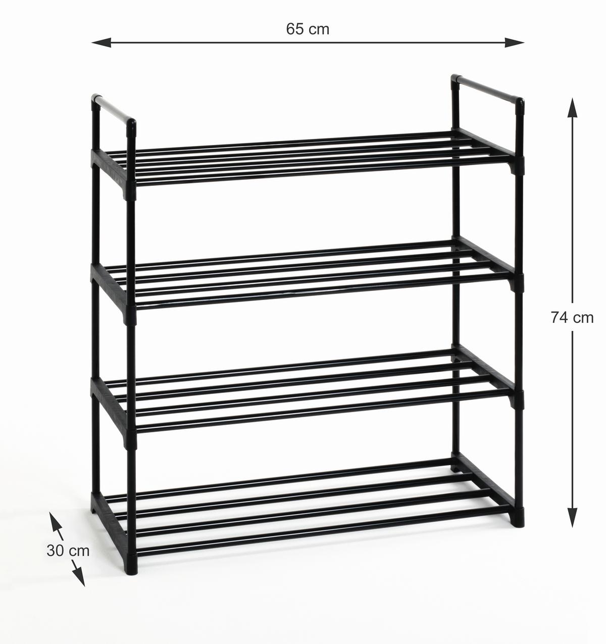Regál na boty Jane, š: 65cm, kov - černá, Moderní, kov (65/82/30cm) - Based