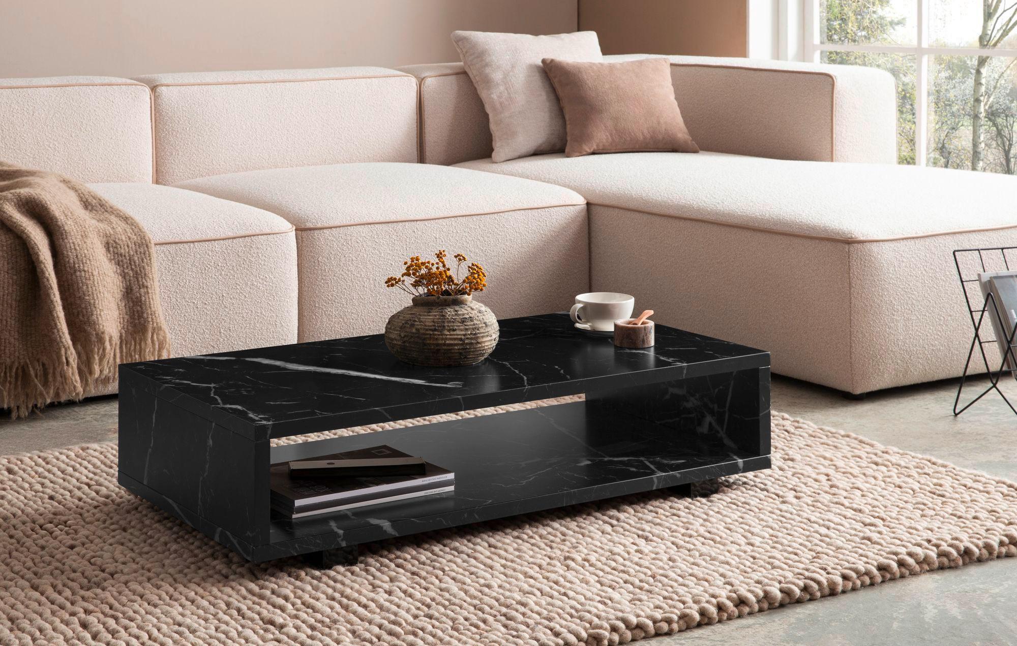 Couchtisch Schwarz L: 100 Cm - Schwarz, Design, Holzwerkstoff/Kunststoff (100/50/25cm) - Livetastic