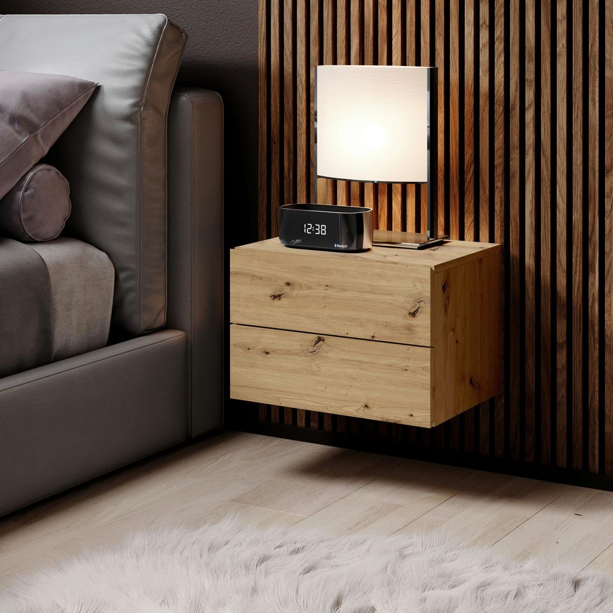 Nachtkästchen Cabo Eiche Artisan - Eiche Artisan, MODERN, Holzwerkstoff (42/28/30cm) - Livetastic