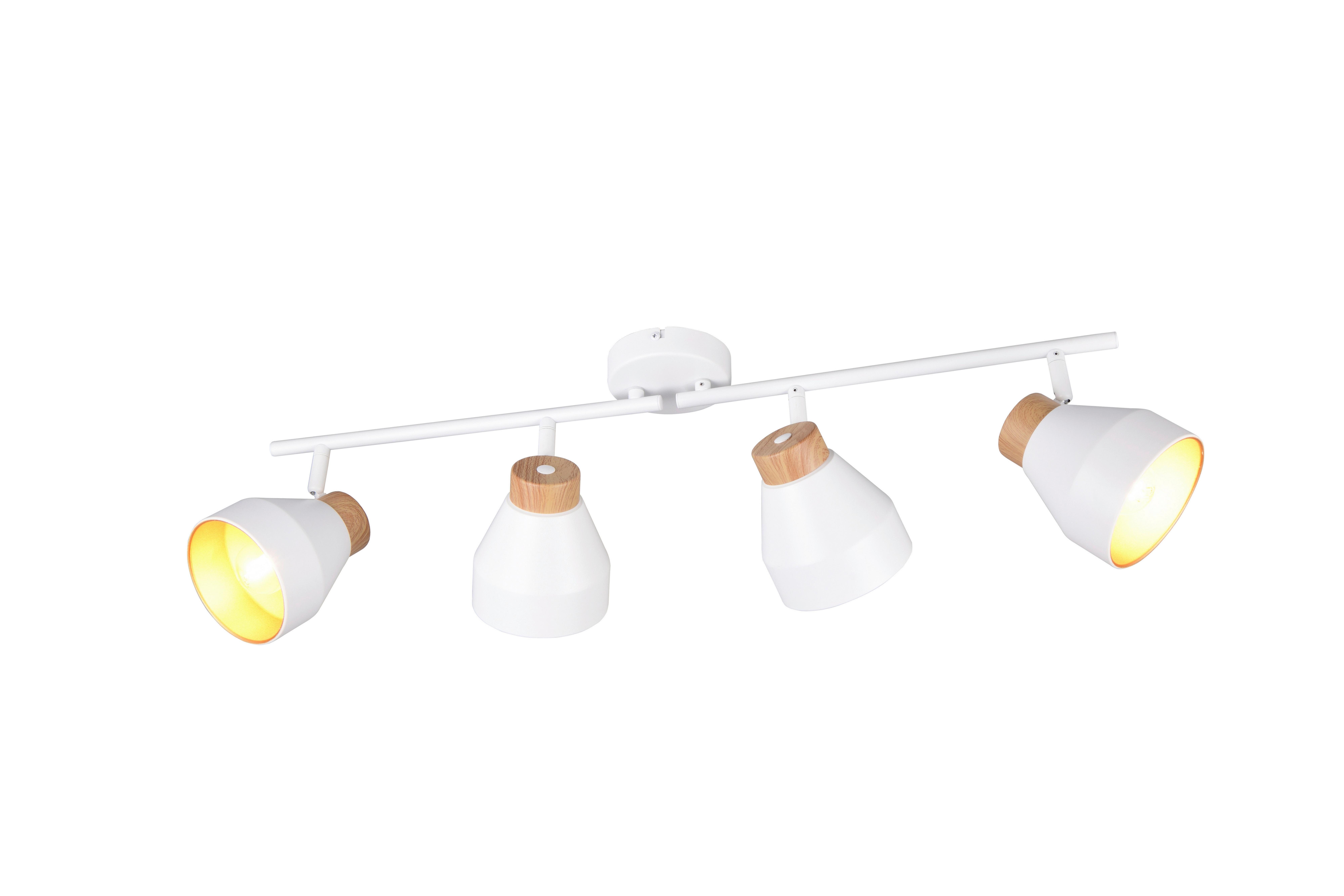 Strahler Valentin L: 71,5 Cm Braun Weiß Goldfarben - Goldfarben/Braun, LIFESTYLE, Metall (71,5/22/15cm)