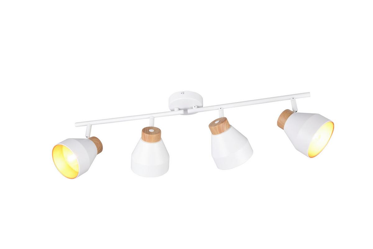 Strahler Valentin L: 71,5 cm Braun Weiß Goldfarben - Goldfarben/Braun, LIFESTYLE, Metall (71,5/22/15cm)