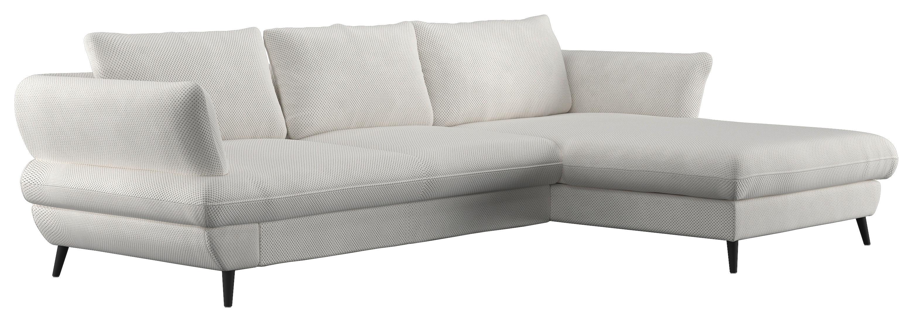 Ecksofa Balou, Creme S: 281x181 Cm - Creme/Schwarz, Design, Textil (281/181cm) - Livetastic