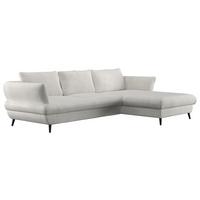 Ecksofa Balou, Creme S: 281x181 cm - Creme/Schwarz, Design, Textil (281/181cm) - Livetastic