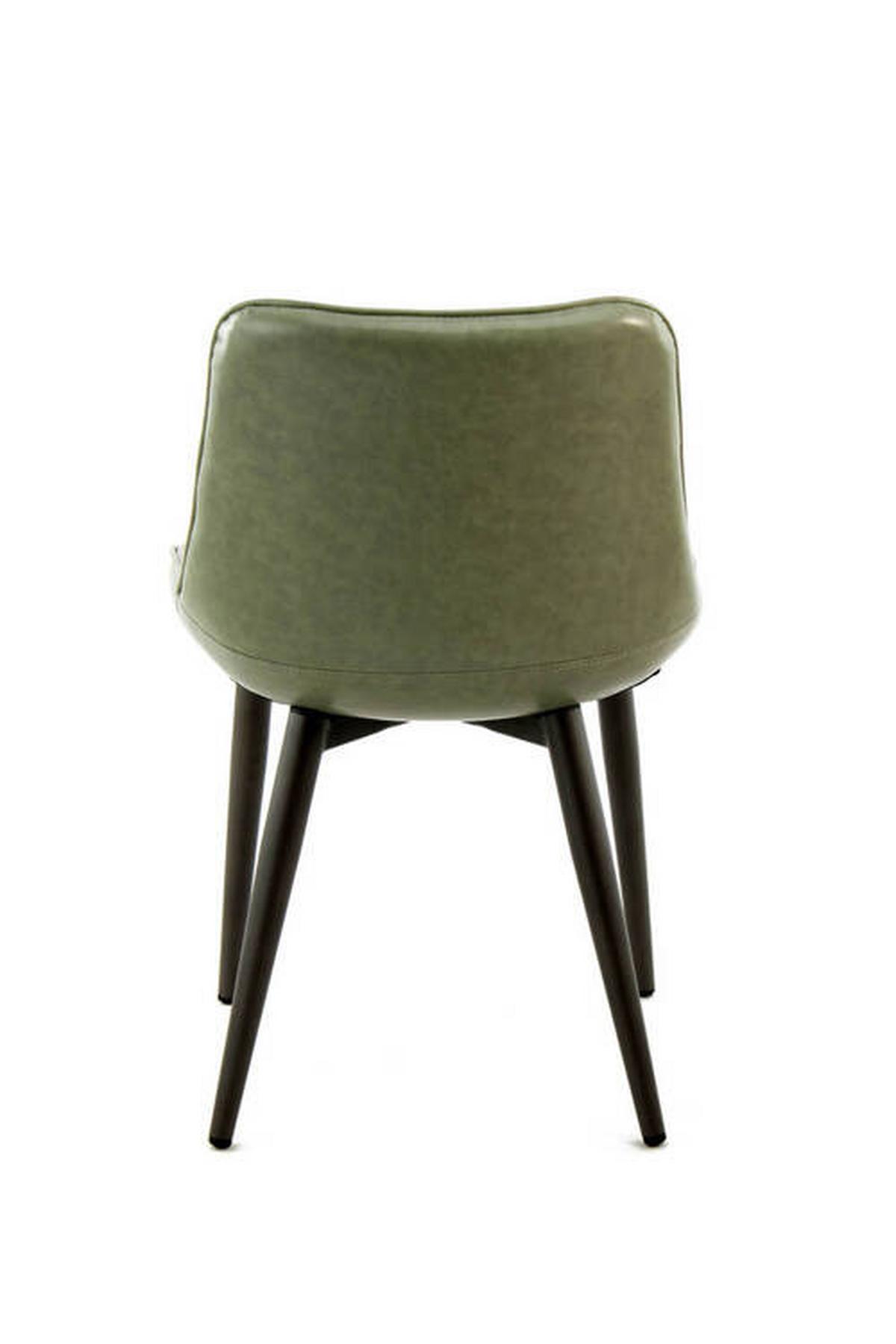 Sada židlí zelená - světle zelená, Lifestyle, kov/kůže (51/80/60cm)