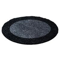 Hochflor Teppich Anthrazit Life Rund Ø 160 Cm - Anthrazit/Grau, Trend, Textil (160cm)