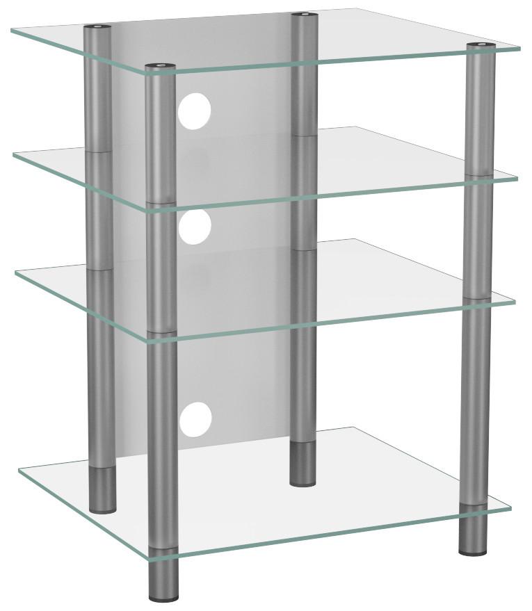 Tv - Regál Bilus Š: 54 Cm Sklo - barvy stříbra/čiré, Konvenční, kov/sklo (54/70/47cm) - MID.YOU
