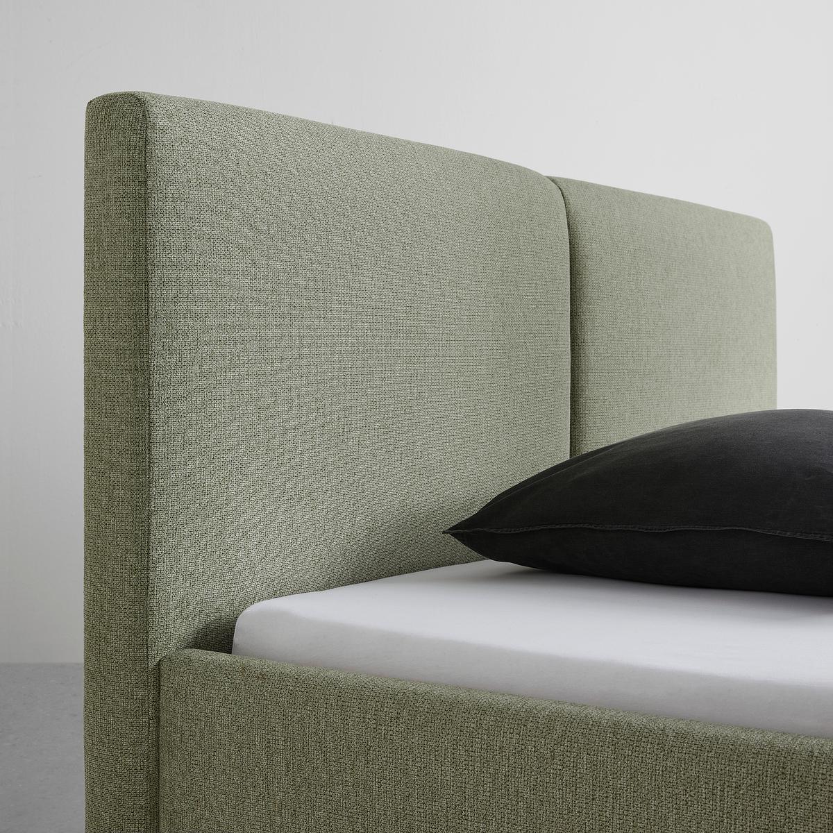 POSTEĽ EMILY - čierna/zelená, Konventionell, kompozitné drevo/textil (180/200cm) - Premium Living