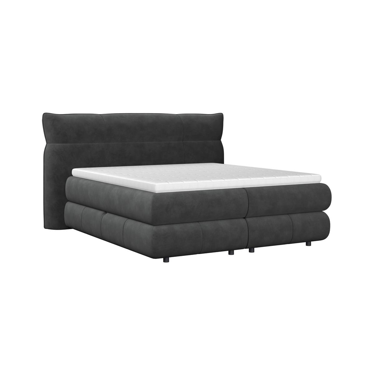Boxspringbett Carmelo Schwarz 180x200 cm - Schwarz, Trend, Textil (180/200cm)