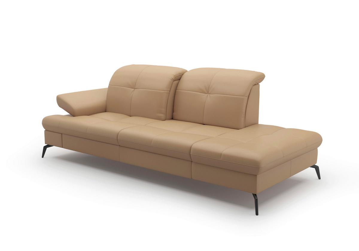 Récamiere Amica E, Cappuccino B: 231 Cm - Schwarz/Cappuccino, KONVENTIONELL, Leder (231/90/122cm) - Sit & More