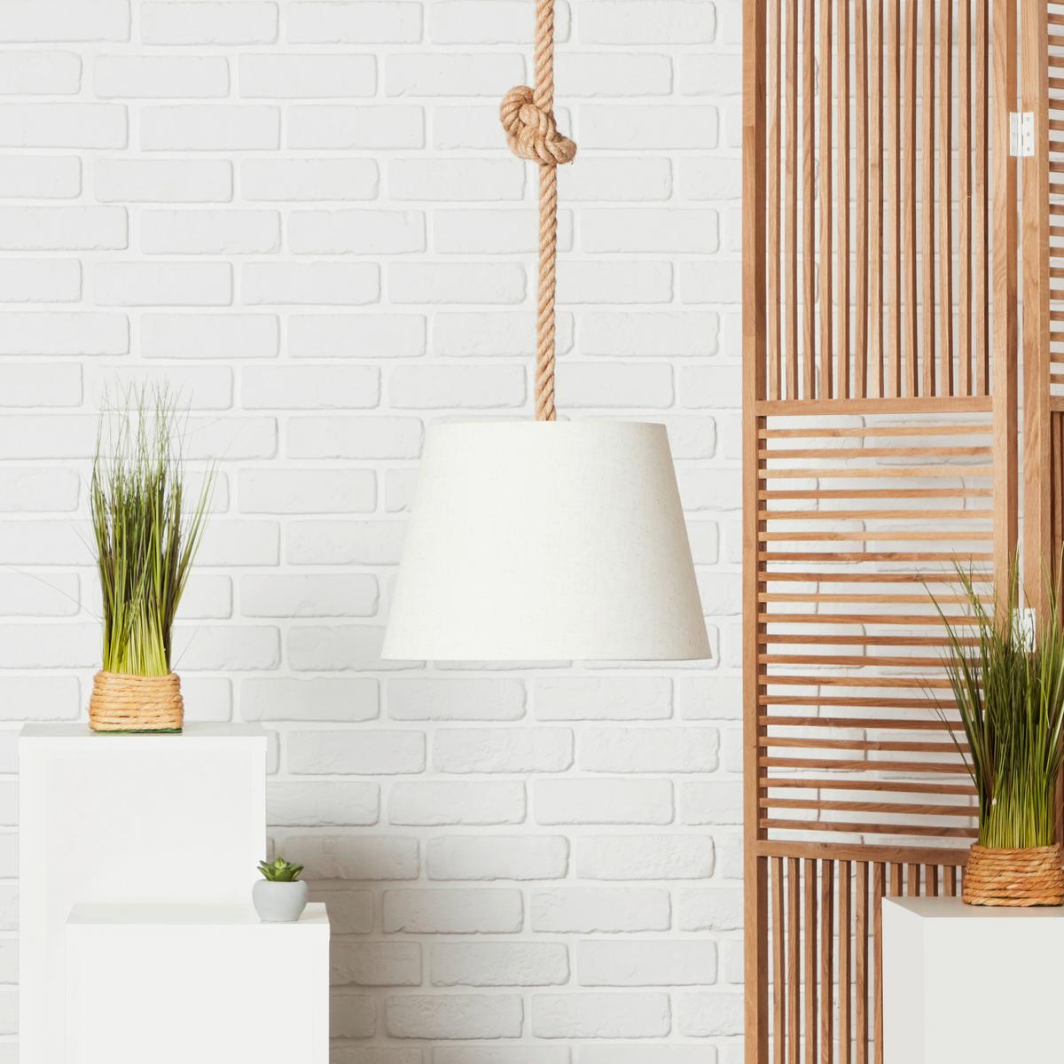 Hängeleuchte Sailor H: 130 Cm 1-Flammig, Seil-Aufhängung - Naturfarben/Weiß, Basics, Textil/Metall (35/130cm) - Brilliant