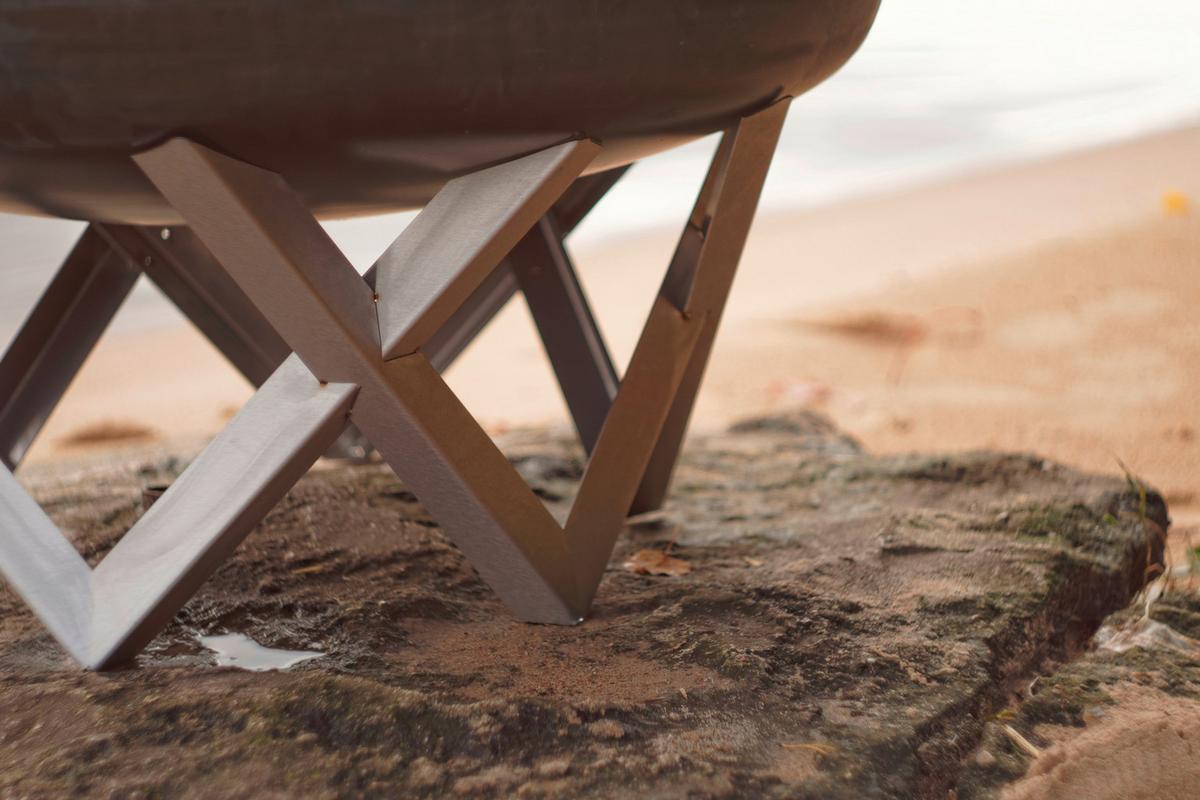 Feuerschale Ø ca. 45cm Venta L Abnehmbare Standfüße - Edelstahlfarben/Rostfarben, Basics, Metall (45/45/27cm)