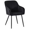 Armlehnstuhl Jenke Samt Schwarz, B: 56 Cm - Schwarz, KONVENTIONELL, Textil/Metall (56/82/62cm) - Nedis SmartLife