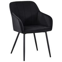 Armlehnstuhl Jenke Samt Schwarz, B: 56 Cm - Schwarz, KONVENTIONELL, Textil/Metall (56/82/62cm) - Nedis SmartLife
