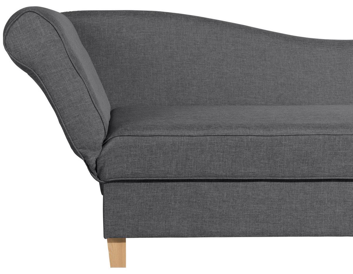 Recamiere Selma Graphit Links Mit Bettkasten+schlaffunktion - Buchefarben/Graphitfarben, Design, Textil (190/88/82cm) - Max Winzer