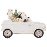 Schneemann Lewi - Goldfarben/Schwarz, KONVENTIONELL, Kunststoff (14,5/6/9,5cm) - Luca Bessoni