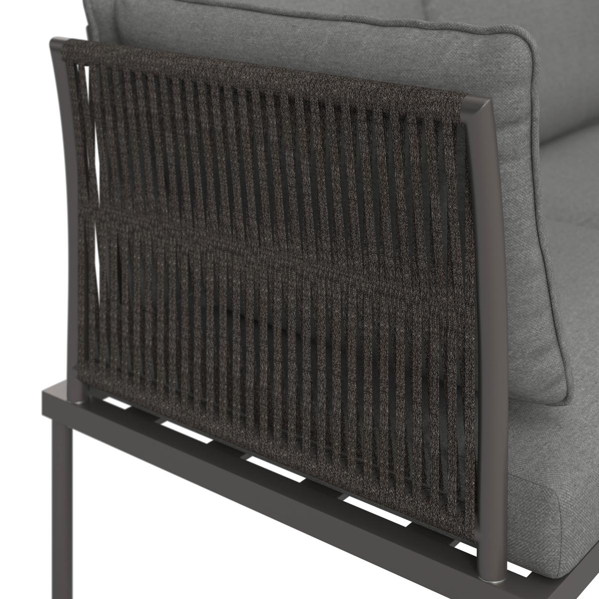 TERASOVÁ SEDACIA SÚPRAVA ELORA - farba akácie/prírodná farba, Modern, kov/textil (223/75/74cm) - Bessagi Garden