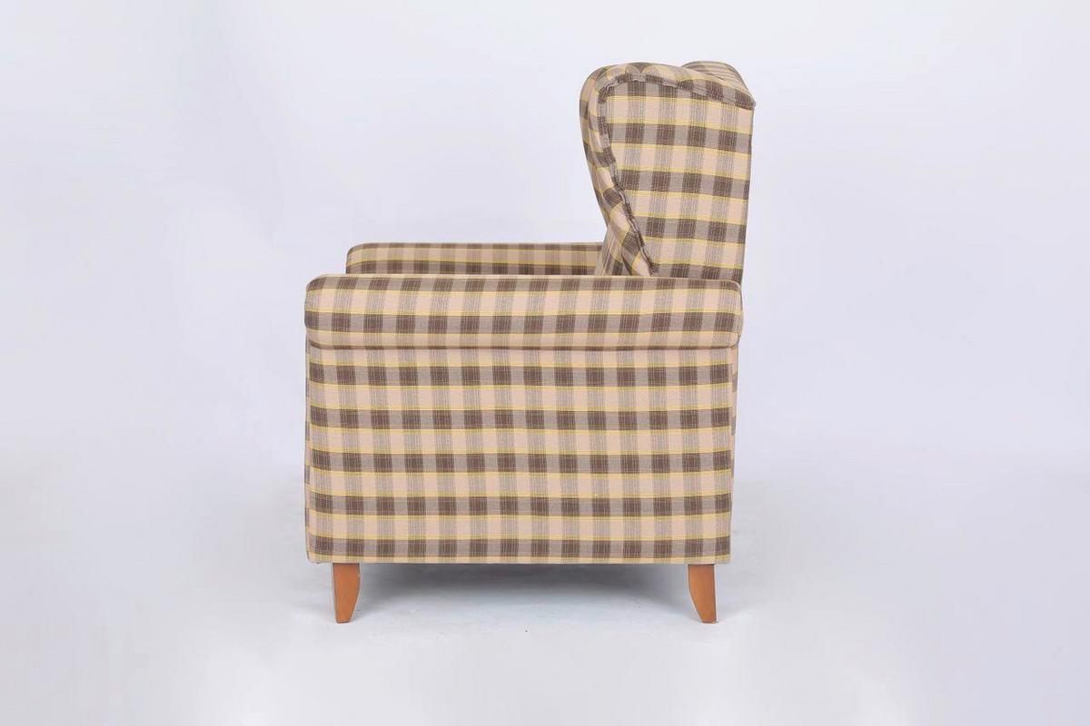 Polstersessel Loretta, braun kariert, ca. 86x81x105 cm - Basics (86/81cm)