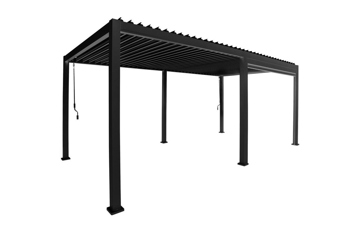 Pavillon-rollo Mirador B: 279 Cm, Wetterfest - Anthrazit/Grau, MODERN, Textil/Metall (360/250/10cm) - Gardenson