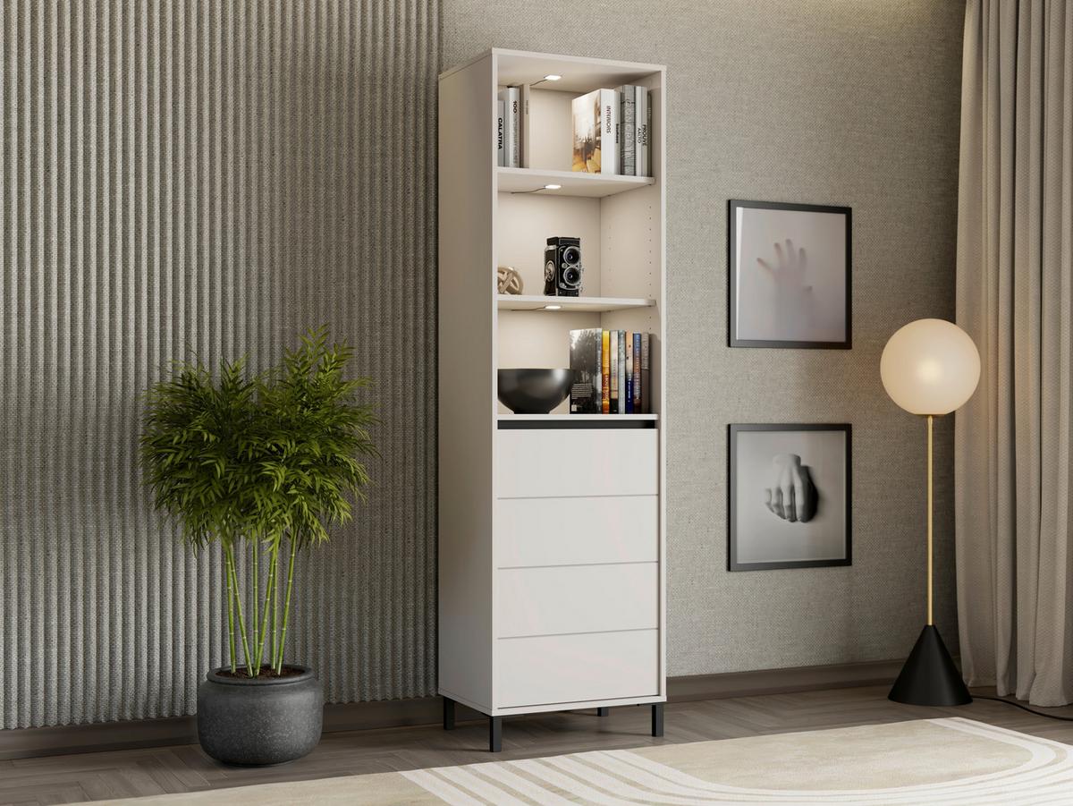 Vitrin Marron 54,5/192,5cm - kasmírszínű/fekete, Modern, faalapú anyag (54/192,5/40cm)