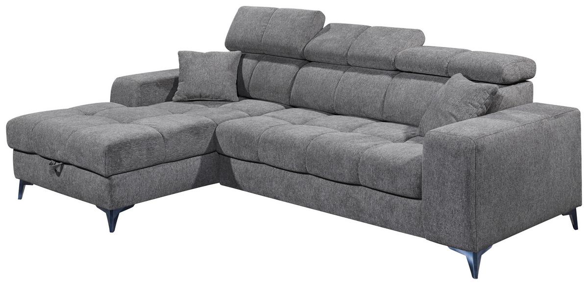 Ecksofa Sydney Anthrazit S: 172/268 cm - Anthrazit/Schwarz, KONVENTIONELL, Textil (172/268cm) - MID.YOU